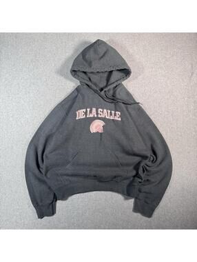 y2k De La Salle University Dark Grey Hoodie